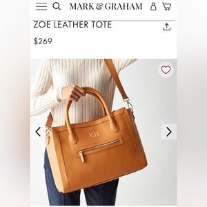 Mark & Graham Zoe Leather Tote - Tan/camel